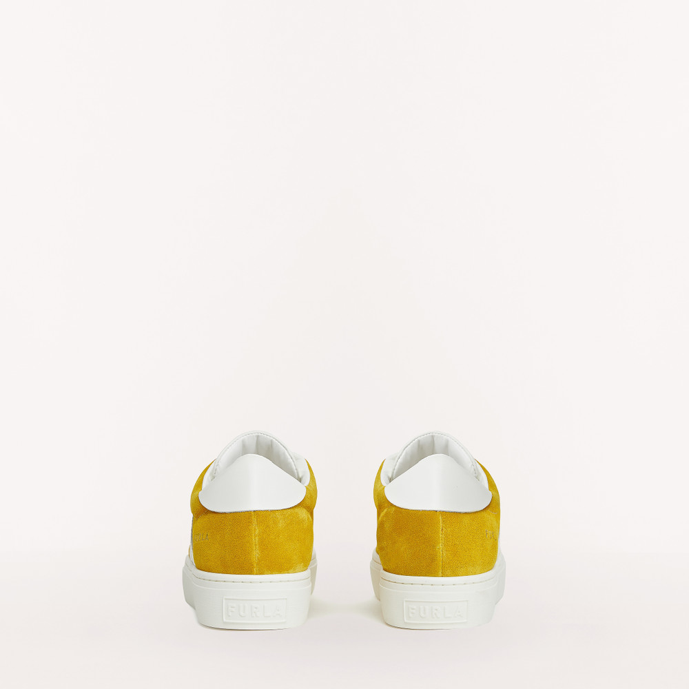 Women's Furla Joy Sneakers Yellow | 58401FVHR