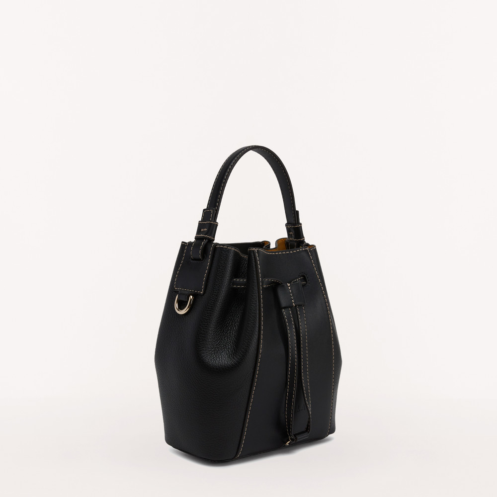 Women's Furla Miastella Bucket Bags Black | 54612HXKI