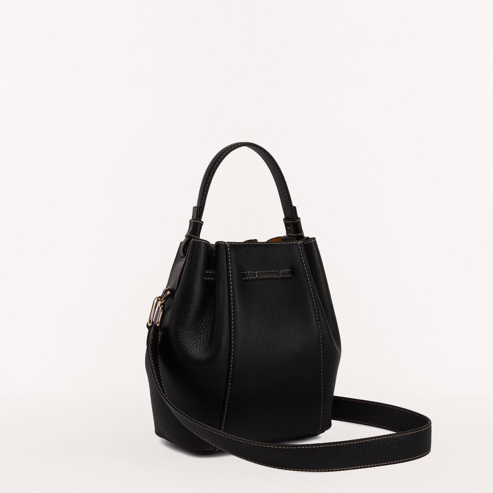 Women's Furla Miastella Bucket Bags Black | 54612HXKI