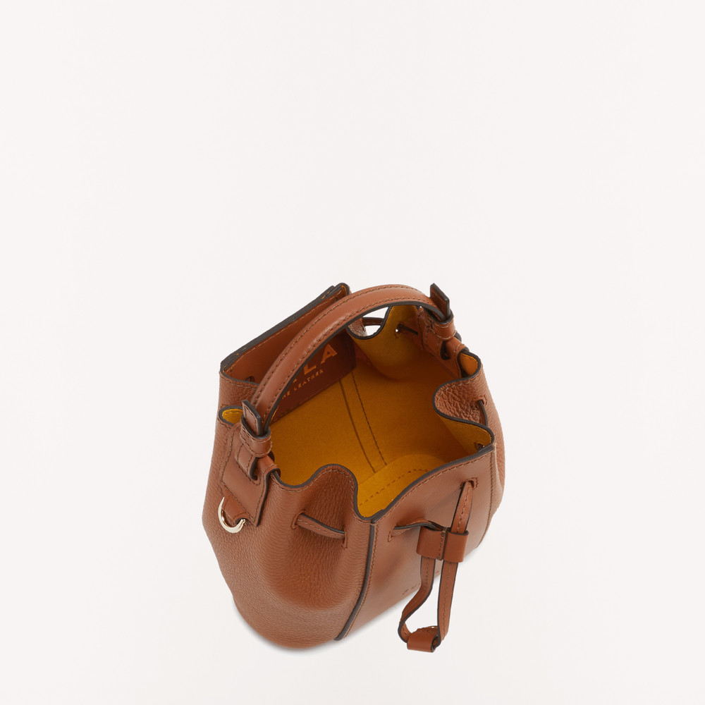 Women's Furla Miastella Bucket Bags Brown | 04732FJGC