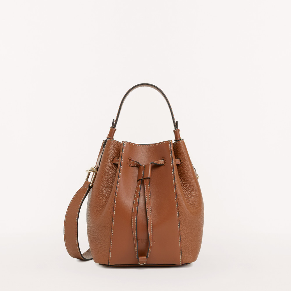 Women\'s Furla Miastella Bucket Bags Brown | 53492HDNM