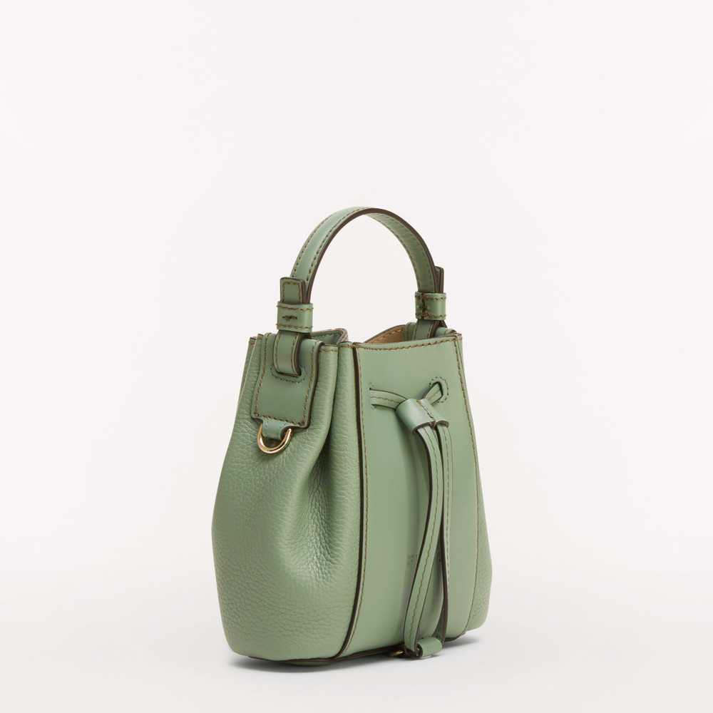 Women's Furla Miastella Bucket Bags Green | 90423TFQO