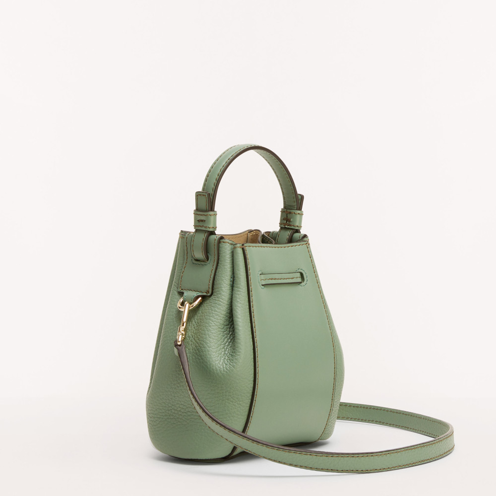 Women's Furla Miastella Bucket Bags Green | 90423TFQO