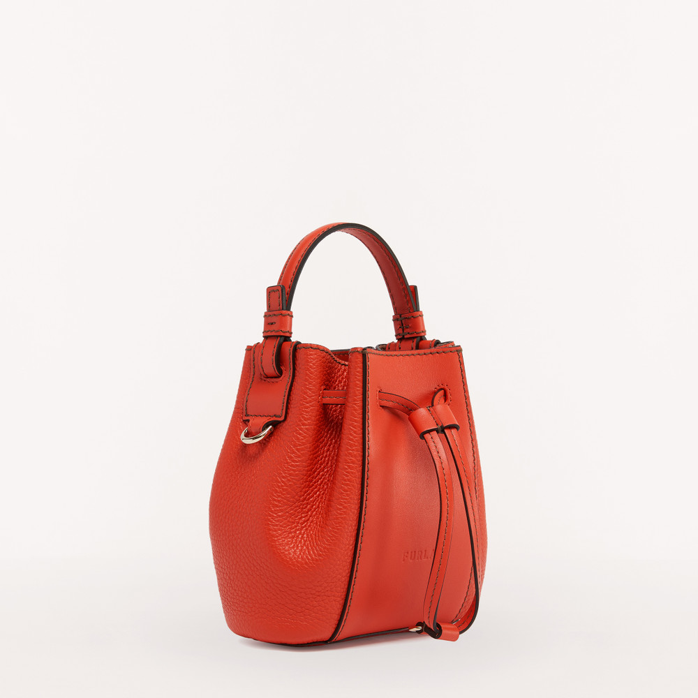 Women's Furla Miastella Bucket Bags Red | 68745WJHN