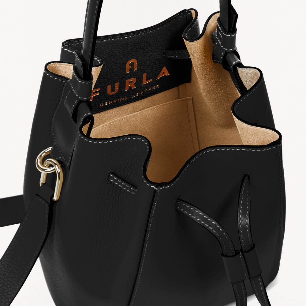 Women's Furla Miastella S Bucket Bags Black | 57208BKIP