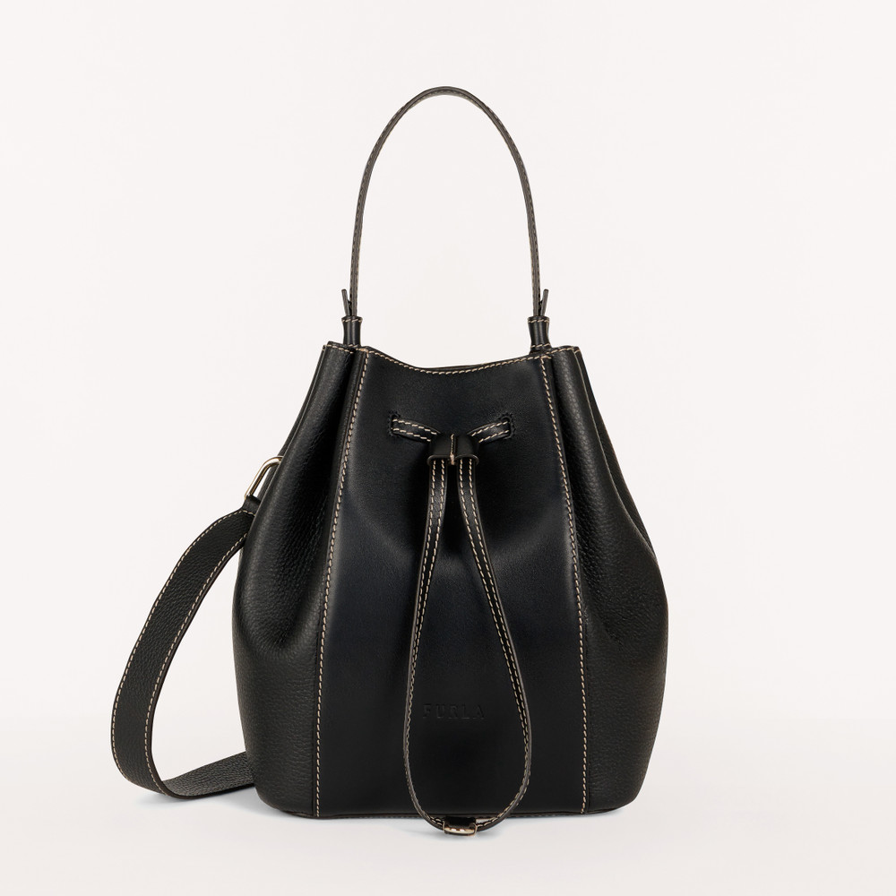 Women\'s Furla Miastella S Bucket Bags Black | 57208BKIP