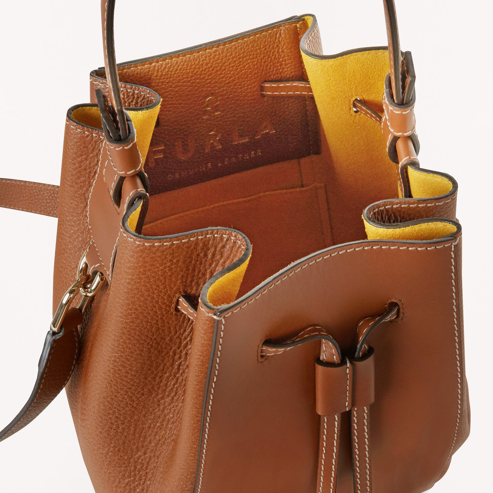 Women's Furla Miastella S Bucket Bags Brown | 97510HFSN