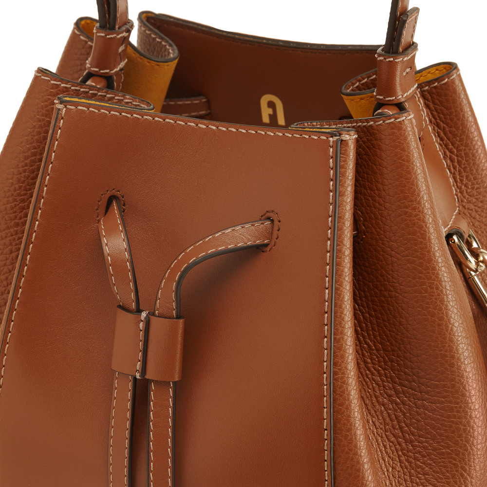 Women's Furla Miastella S Bucket Bags Brown | 97510HFSN