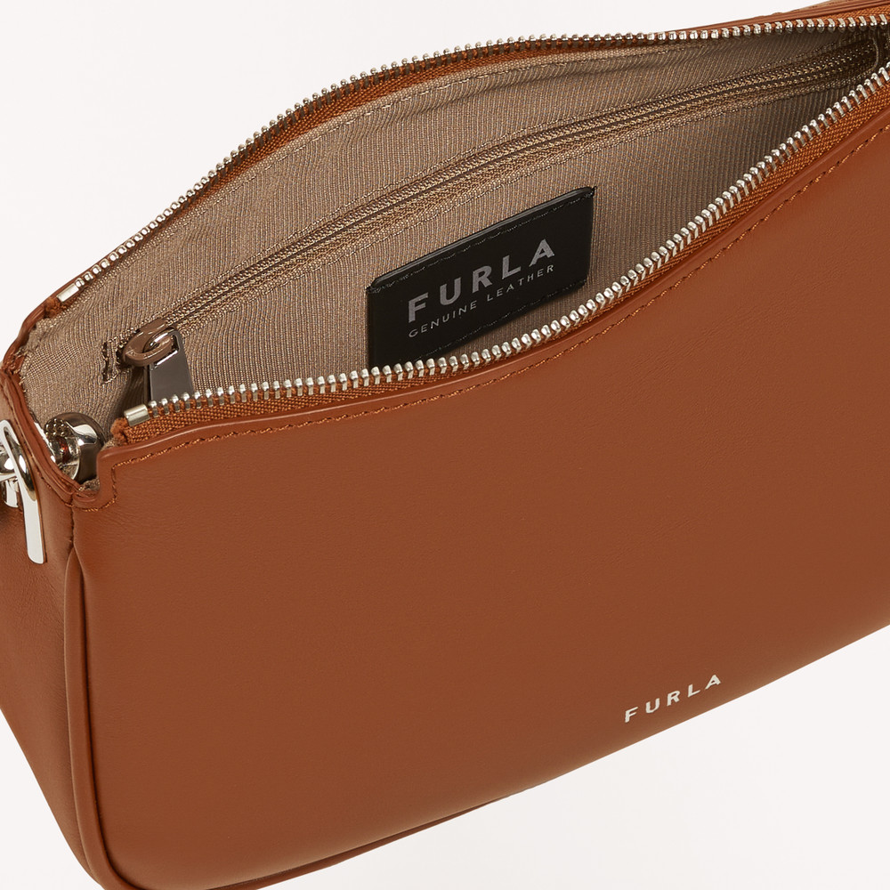 Women's Furla Moon S Shoulder Bags Brown | 75630QSYM