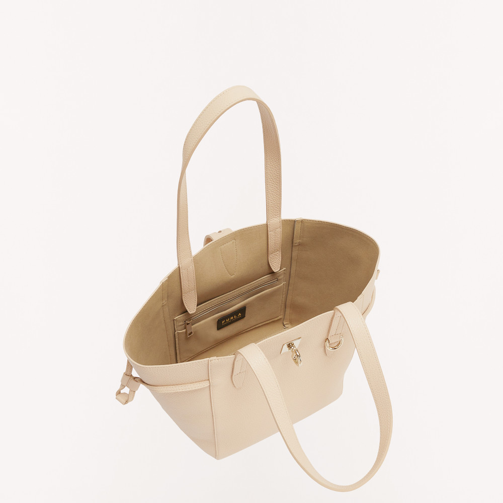 Women's Furla Net M Tote Bags Beige | 98164JNXE