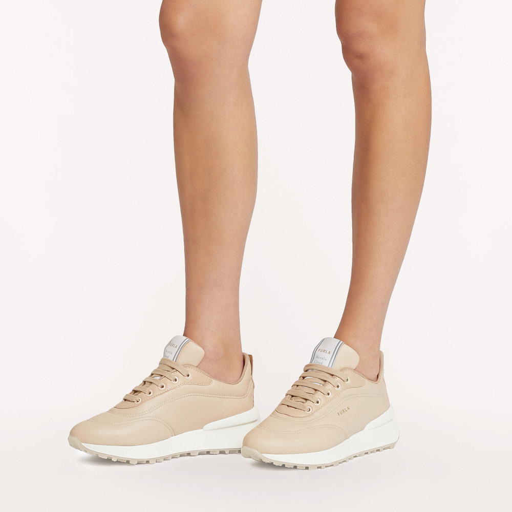 Women's Furla Nuvola Sneakers Beige | 89120PGAS