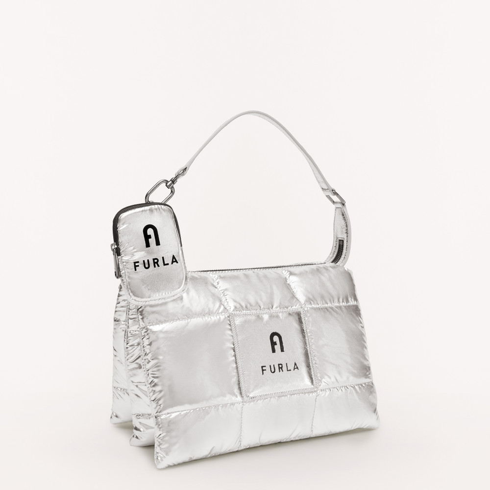 Women's Furla Piuma M Shoulder Bags Silver | 65041XDNT