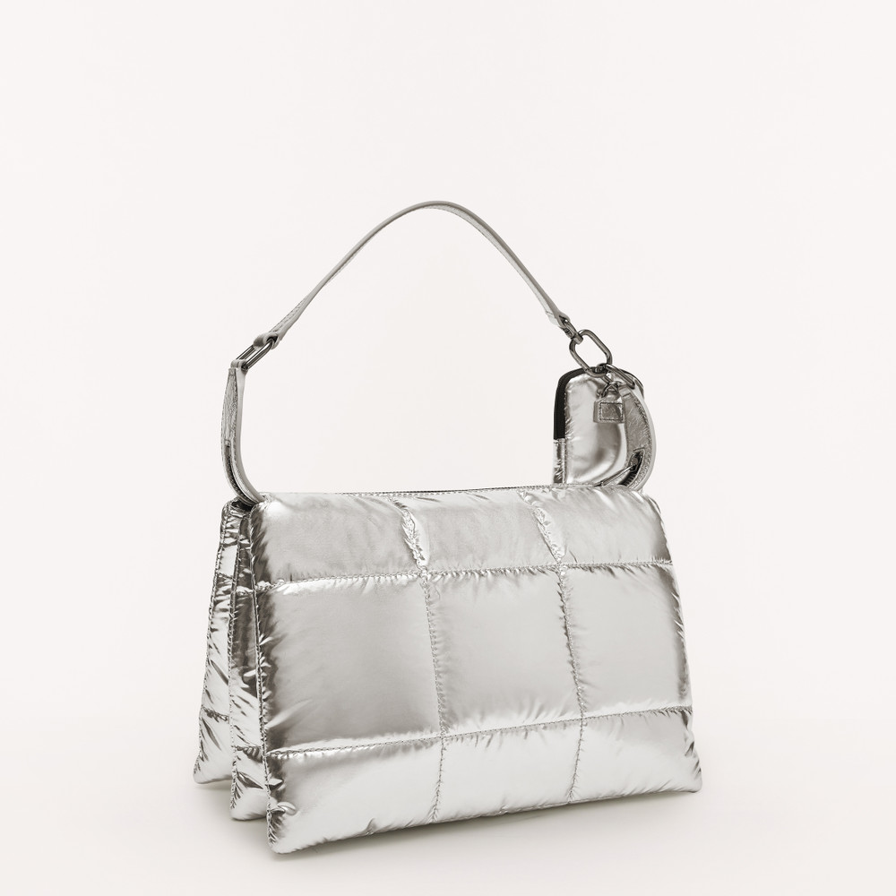 Women's Furla Piuma M Shoulder Bags Silver | 65041XDNT