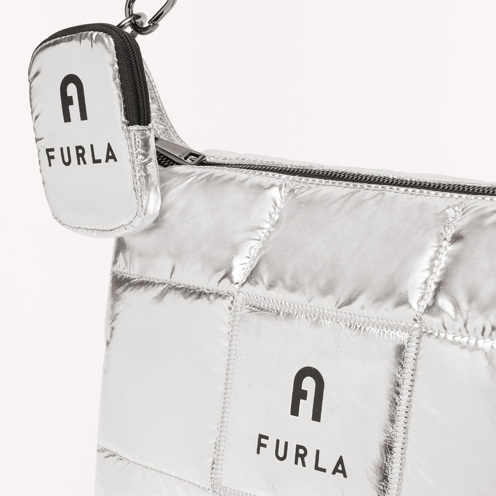 Women's Furla Piuma M Shoulder Bags Silver | 65041XDNT