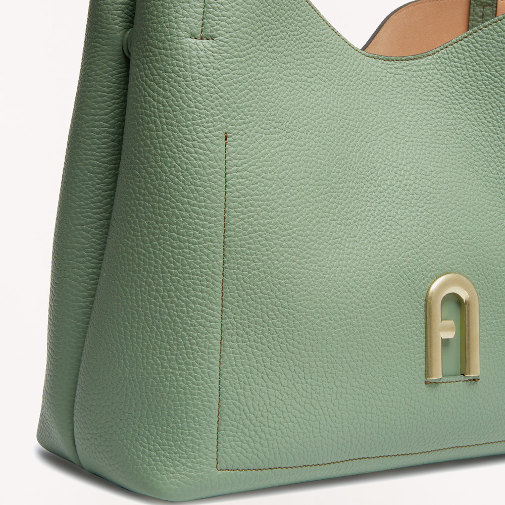 Women's Furla Primula L Hobo Bags Green | 58912KLNH