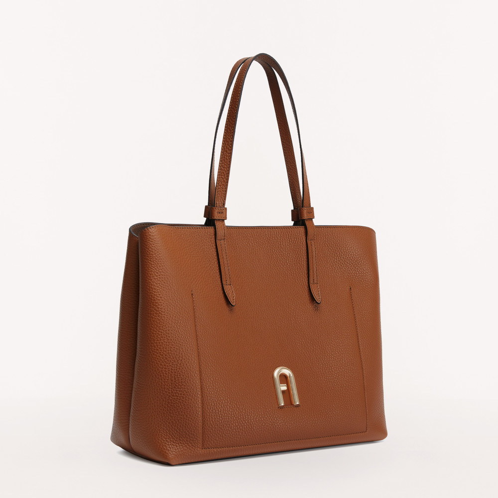 Women's Furla Primula L Tote Bags Brown | 26180OTBE