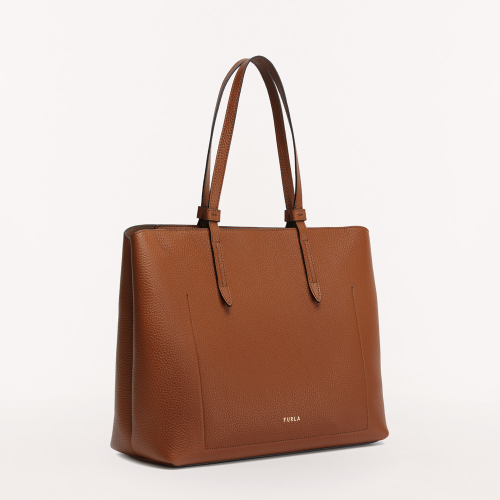 Women's Furla Primula L Tote Bags Brown | 26180OTBE