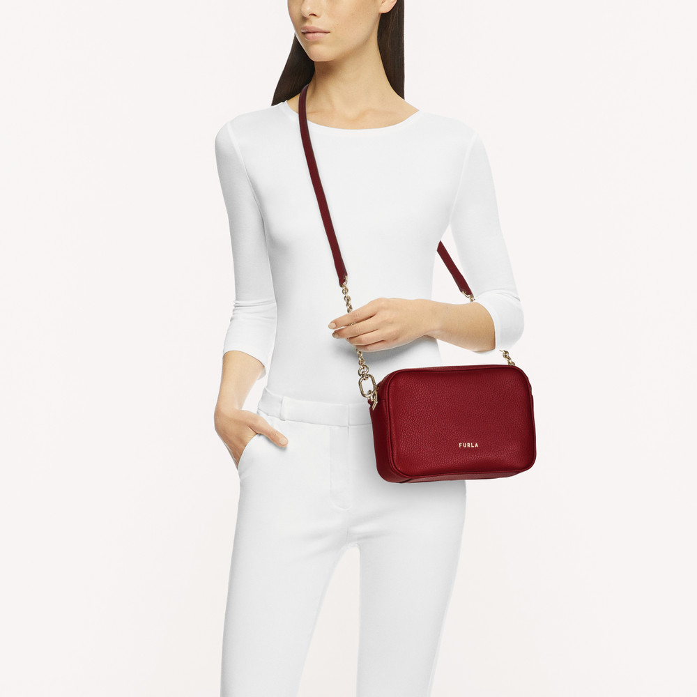 Women's Furla Real Crossbody Bags Burgundy | 25698IJYT