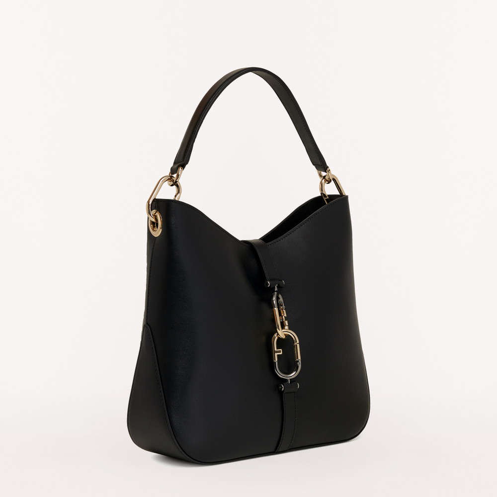 Women's Furla Sirena M Hobo Bags Black | 34062ECHA