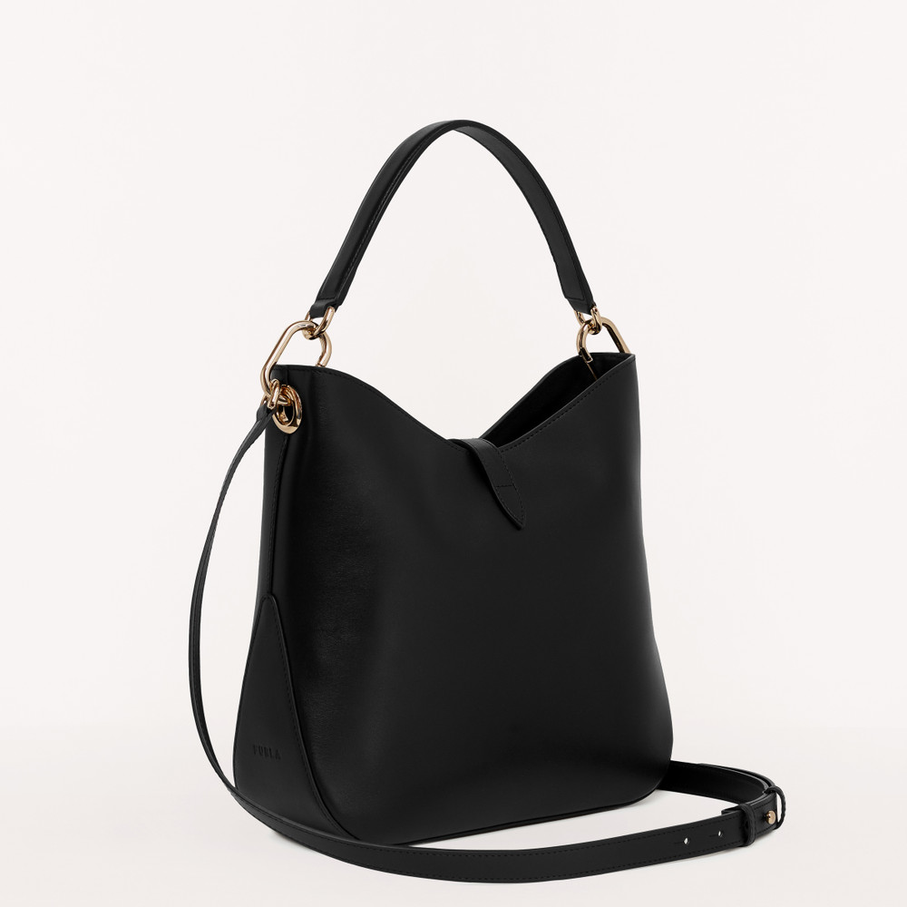 Women's Furla Sirena M Hobo Bags Black | 34062ECHA