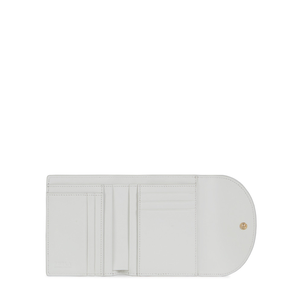 Women's Furla Sleek S Bifold Wallets White | 48519UEAL