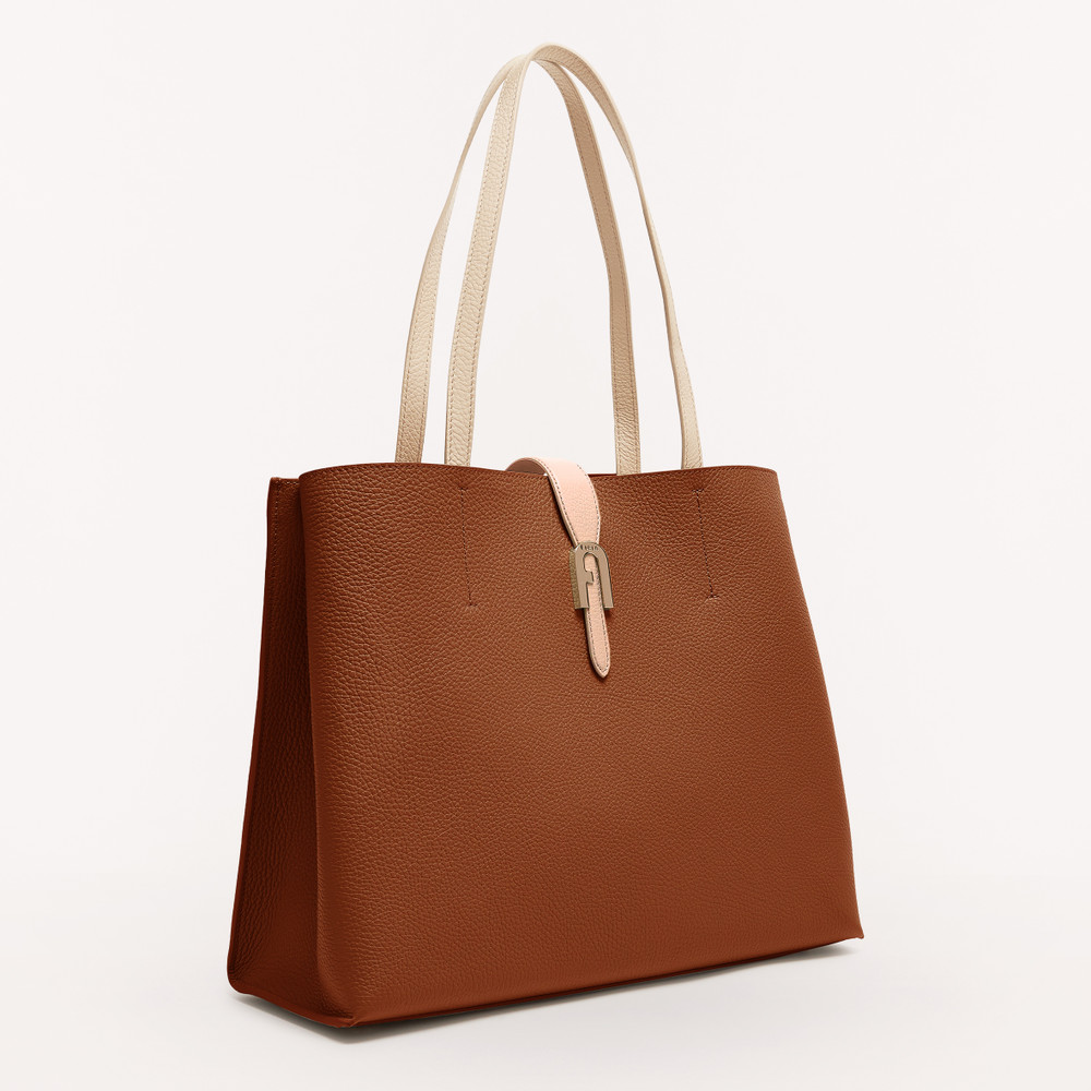 Women's Furla Sofia L Tote Bags Brown | 31264COME