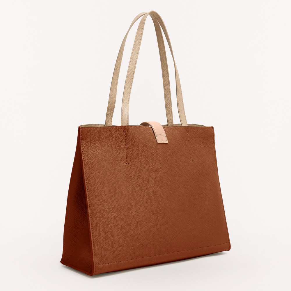 Women's Furla Sofia L Tote Bags Brown | 31264COME